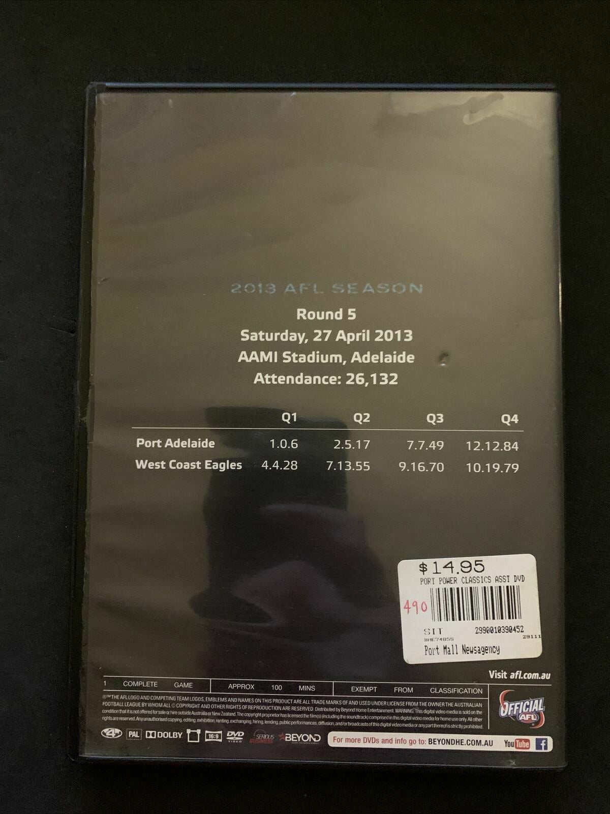 AFL Classics: Port Power 2013 Round 5 Vs West Coast Eagles DVD