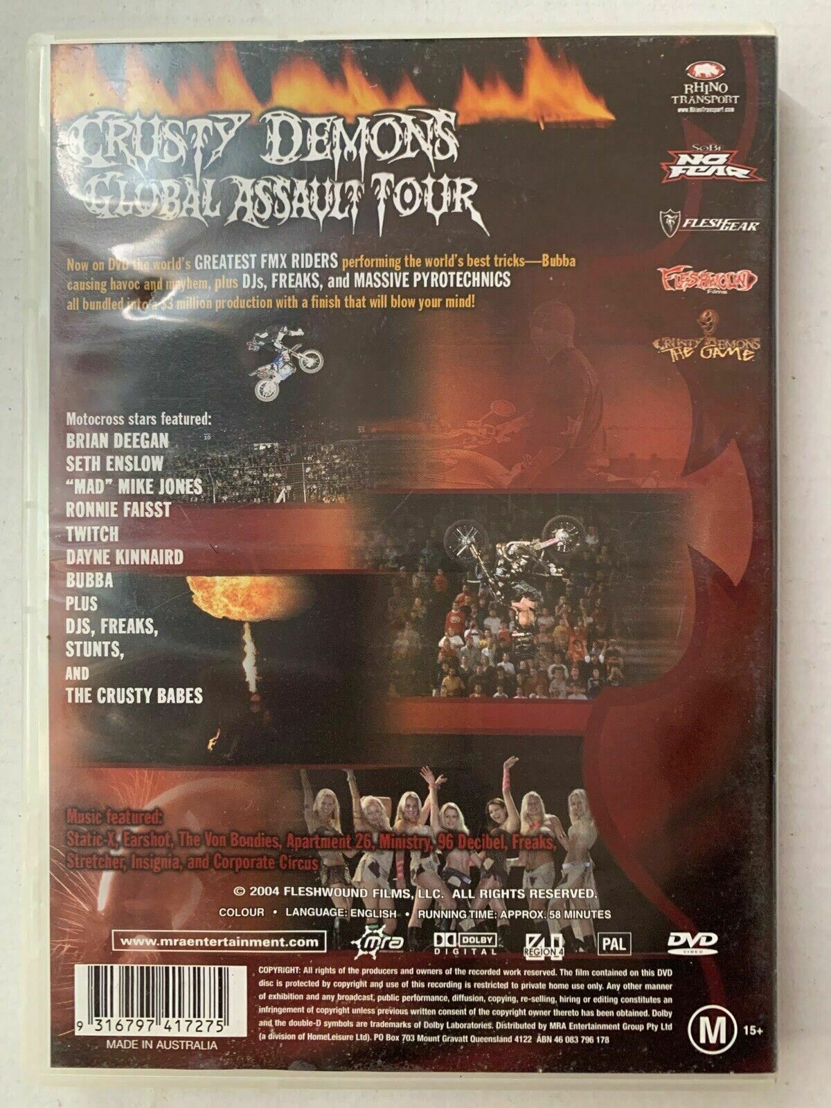 Crusty Demons Global Assault Tour (DVD, 2004) Motorbike Stunts Region 4