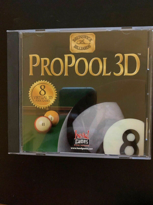Brunswick Billiards Pro Pool 3D 1998 PC Cdrom Win 95 Vintage Pool Game