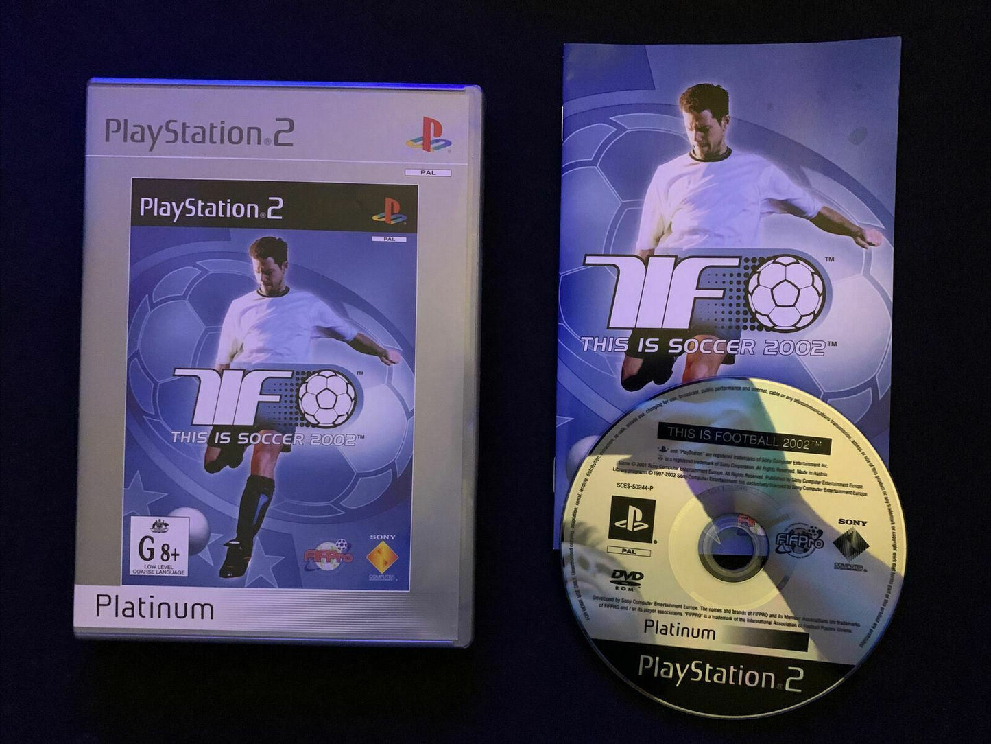 This is Soccer 2002 (Platinum) PS2 PAL Complete with Manual