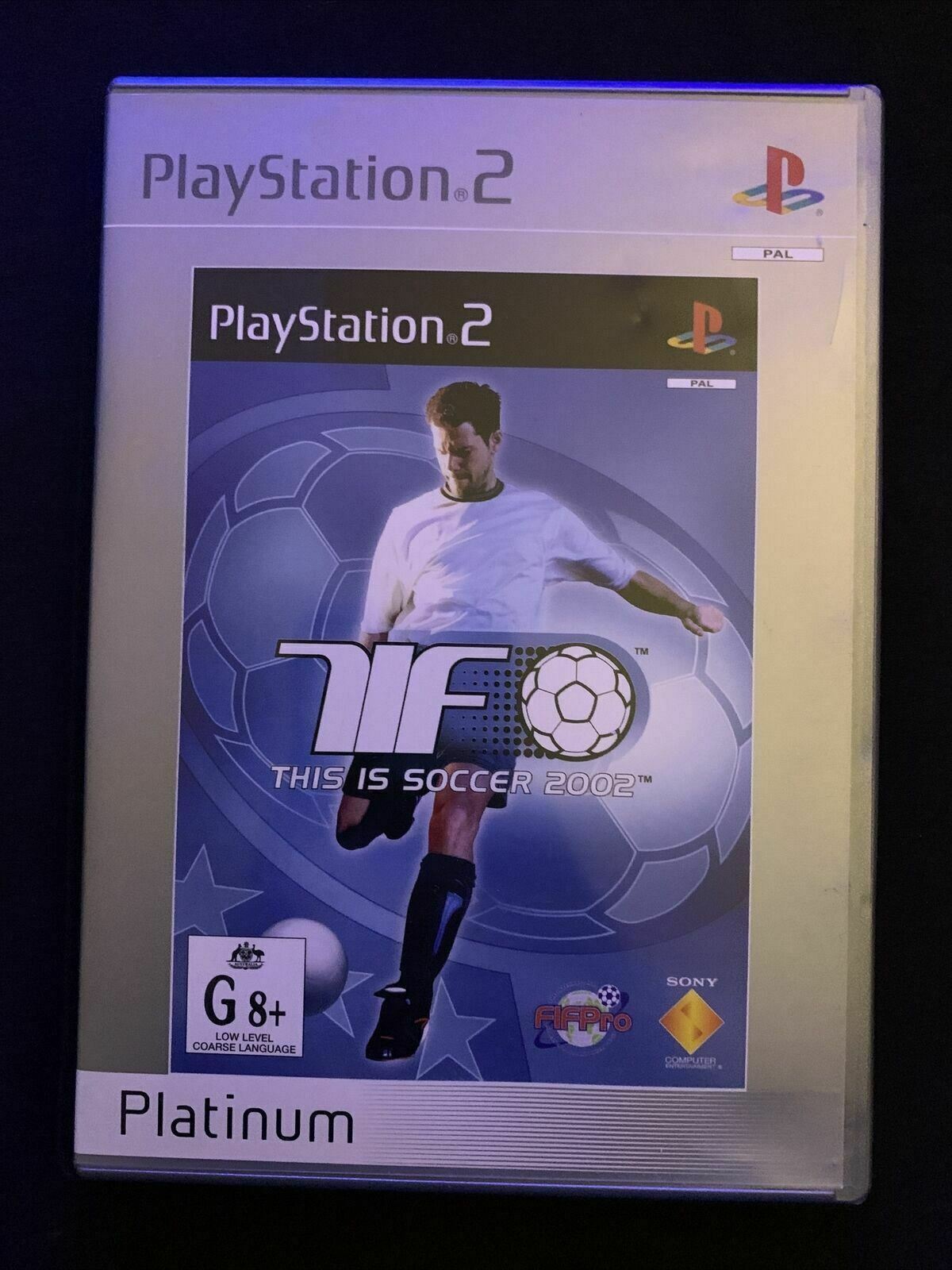 This is Soccer 2002 (Platinum) PS2 PAL Complete with Manual