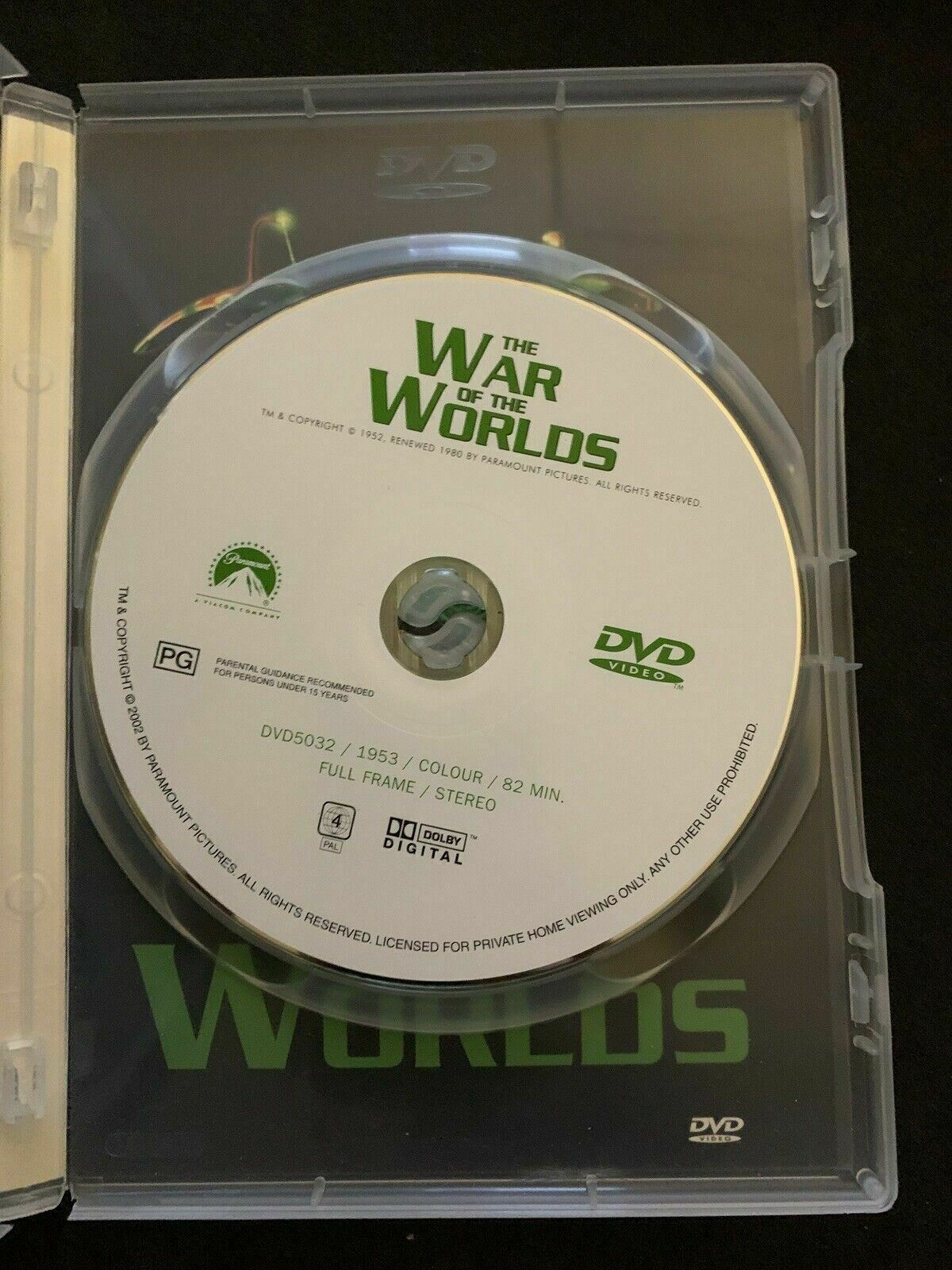 The War Of The Worlds (DVD, 1953) Gene Barry, Ann Robinson - Region 4