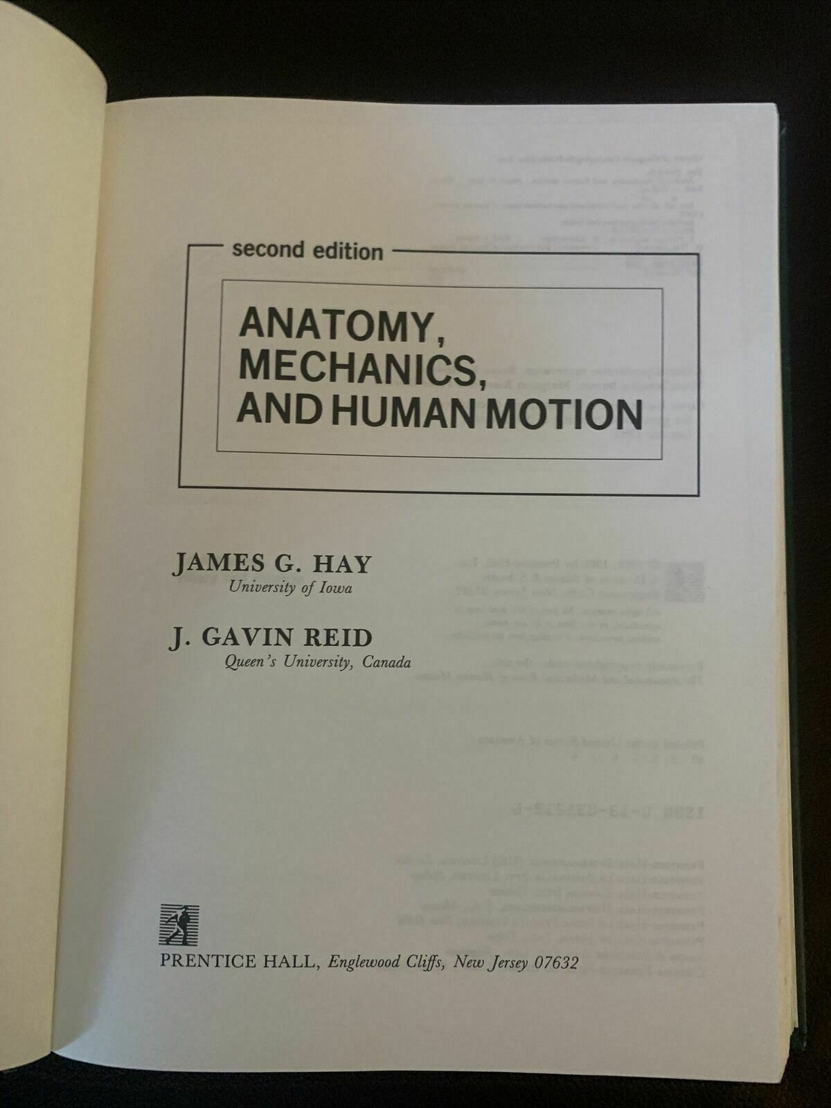 Anatomy, Mechanics, and Human Motion (2nd Edition) by James G. Hay, J. Garvin R