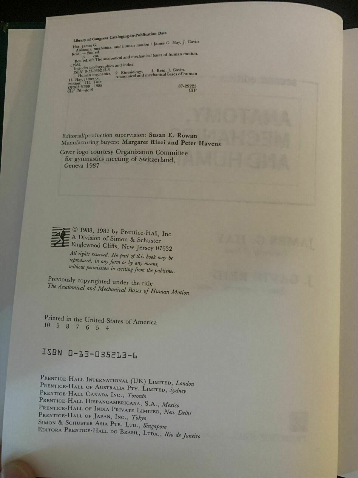 Anatomy, Mechanics, and Human Motion (2nd Edition) by James G. Hay, J. Garvin R