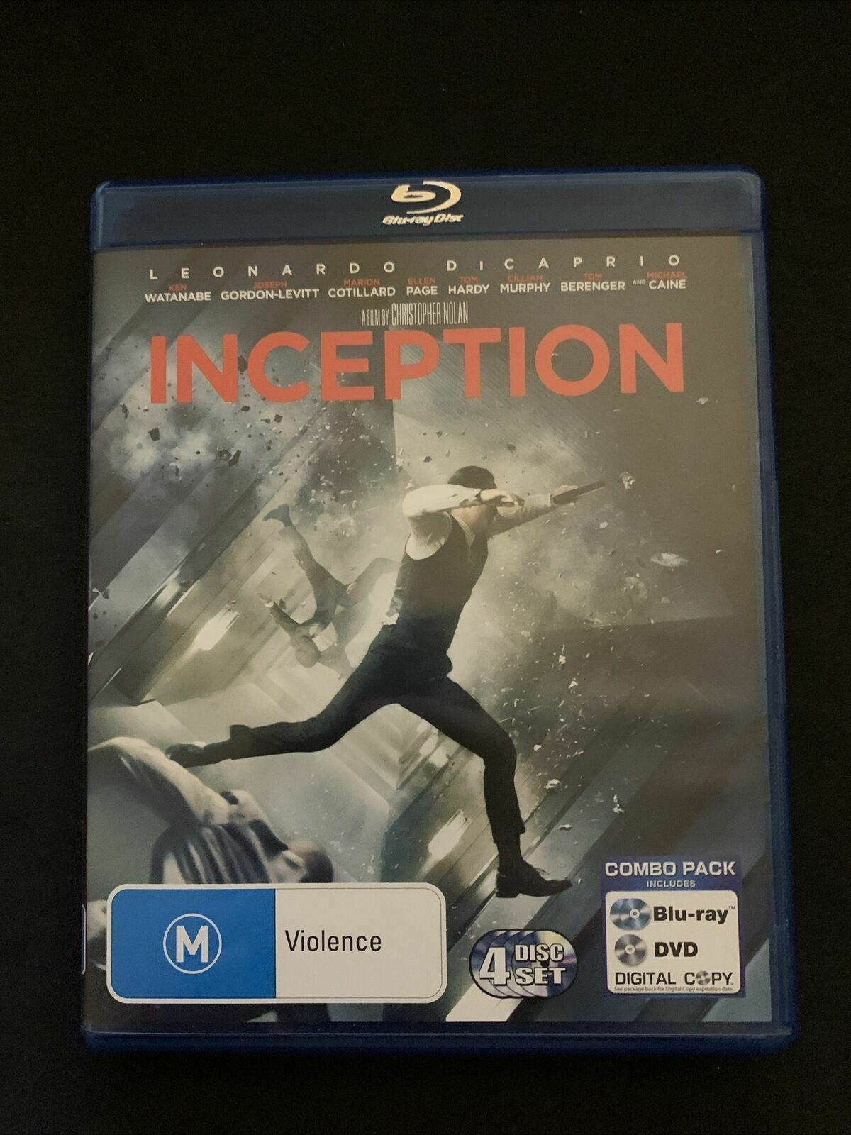 Inception (Bluray & DVD, 4-Disc, 2010) Leonardo DiCaprio, Ellen Page - Region B