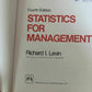 Statistics For Management Fourth Edition