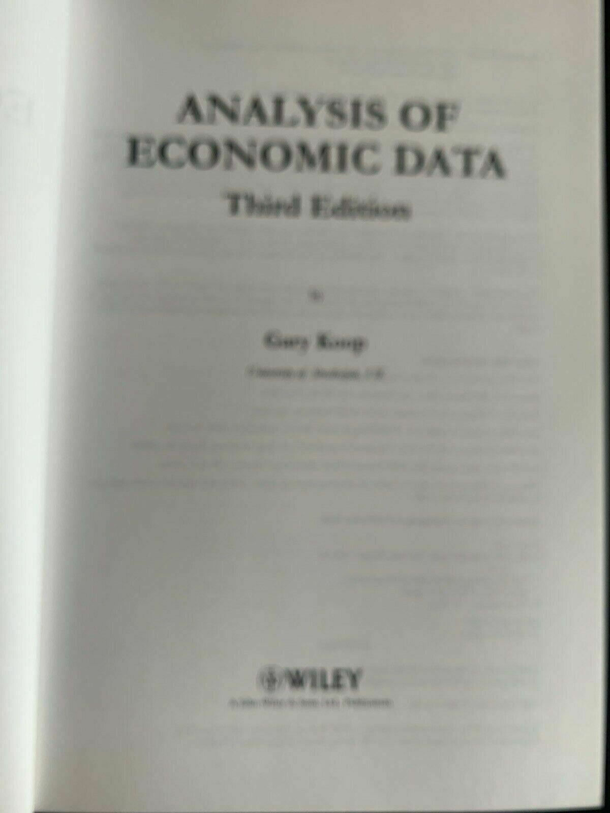 Analysis of Economic Data by Gary Koop 3rd Edition