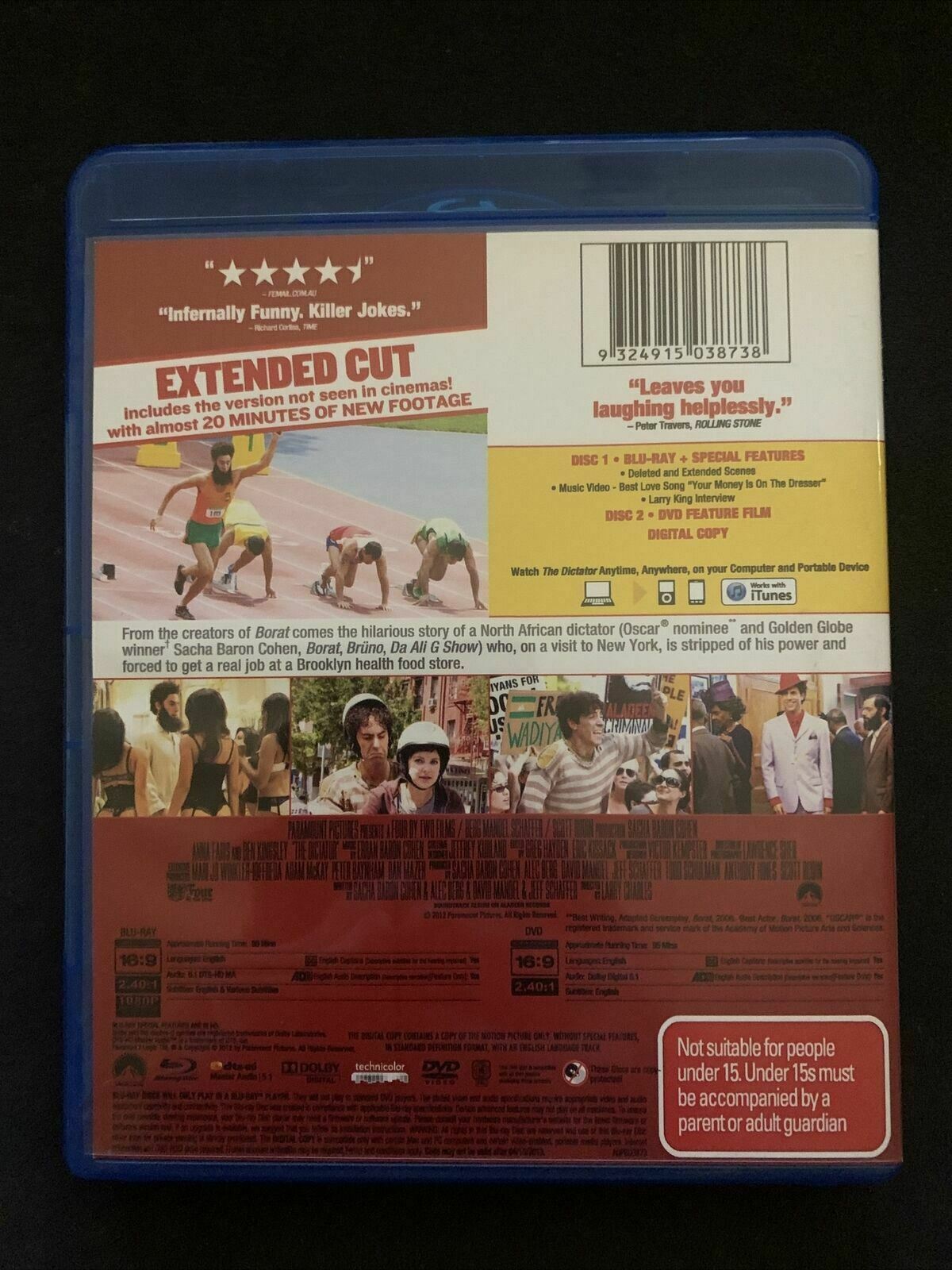 The Dictator (Blu-ray, 2012) Sacha Baron Cohen, John C. Reilly - Region B