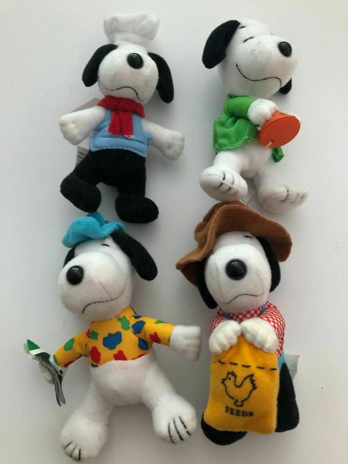 SNOOPY CHEF SCIENTIST ARTIST FARMER Genuine MCDONALDS 2001 Plush Toys