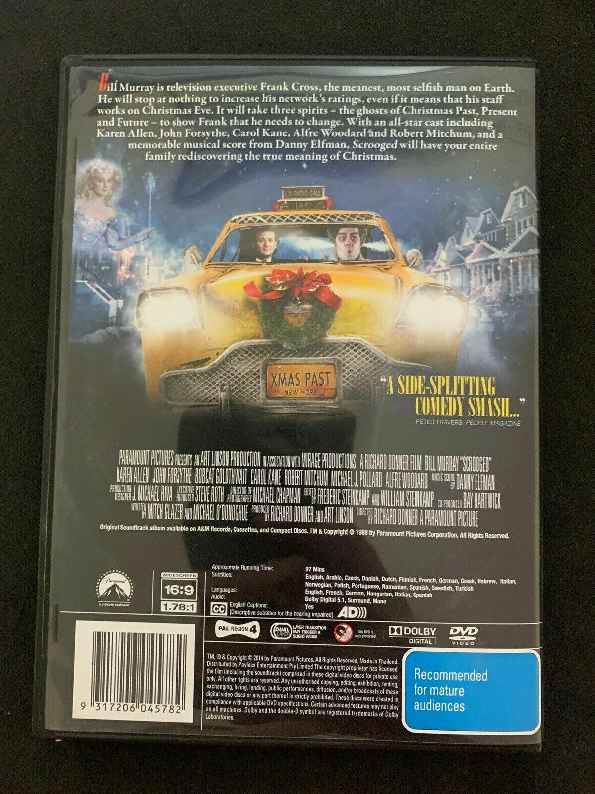 Scrooged (DVD, 1988) Bill Murray - Region 4 -Comedy