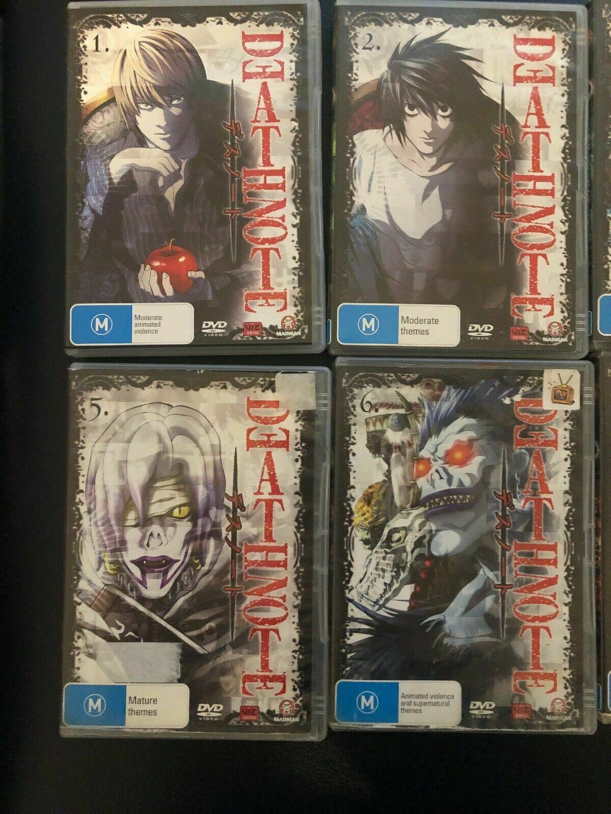 Death Note : Volumes 1 ,2, 3, 4, 5, 6, 7, 9 region 4 (DVD, 2008) Anime Madman