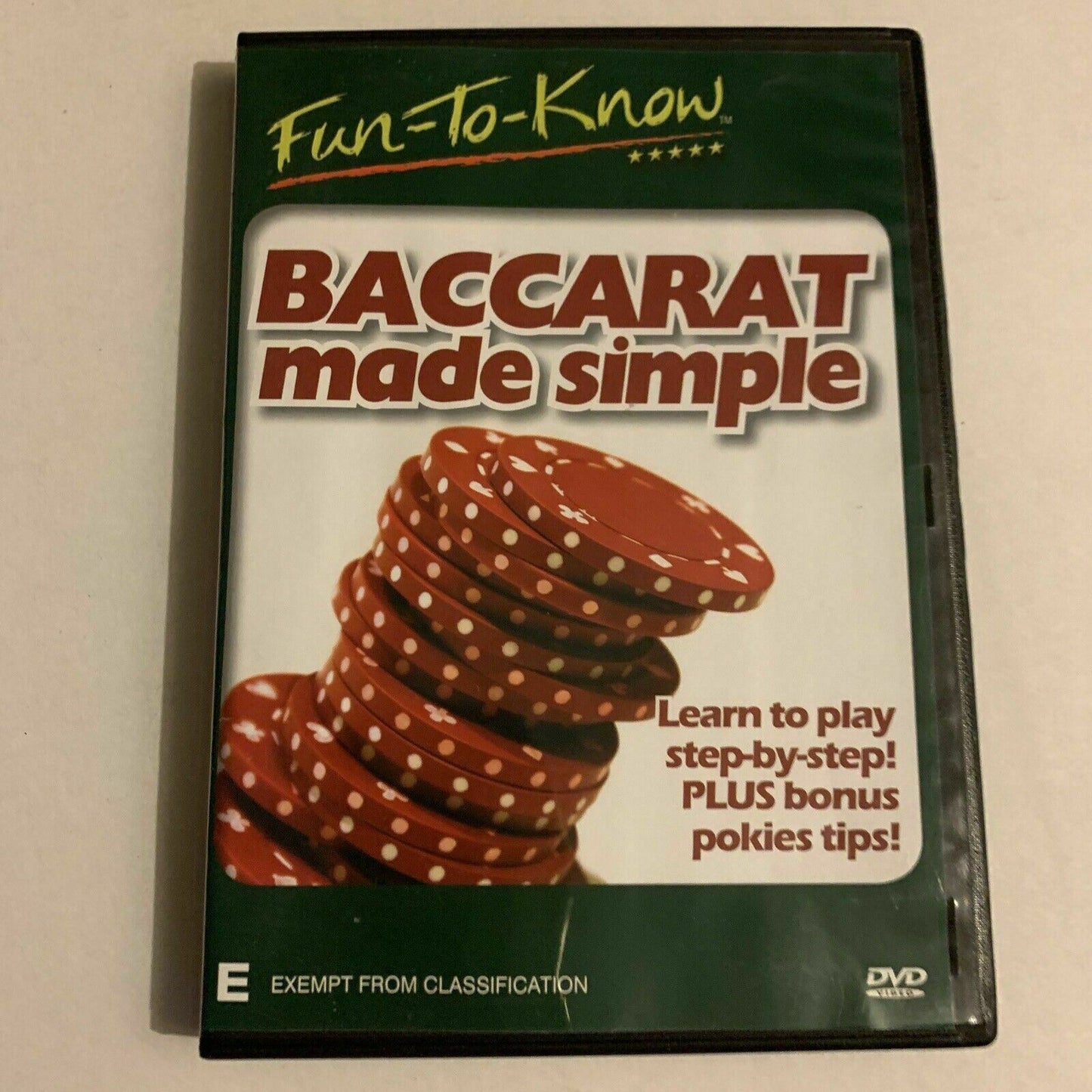Fun-to-Know Baccarat Made Simple (DVD, 2006) All Regions