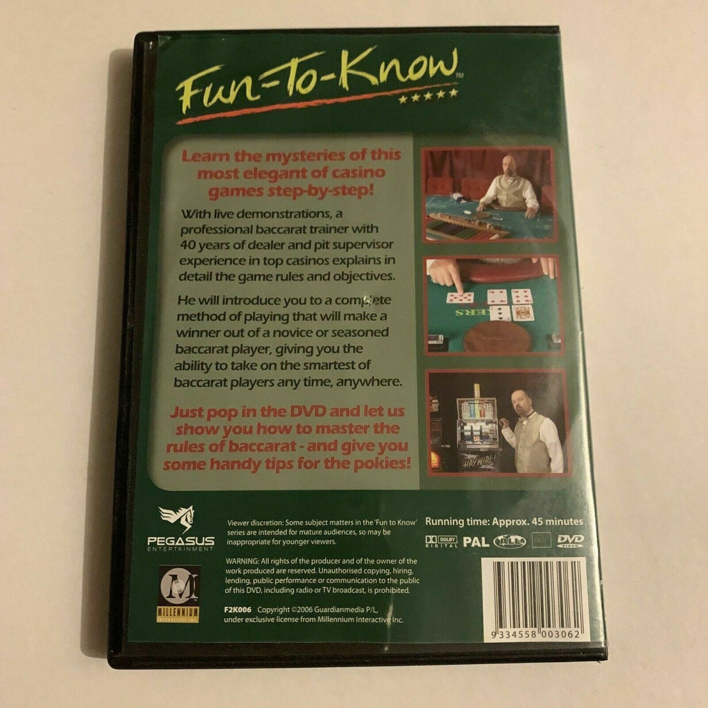 Fun-to-Know Baccarat Made Simple (DVD, 2006) All Regions