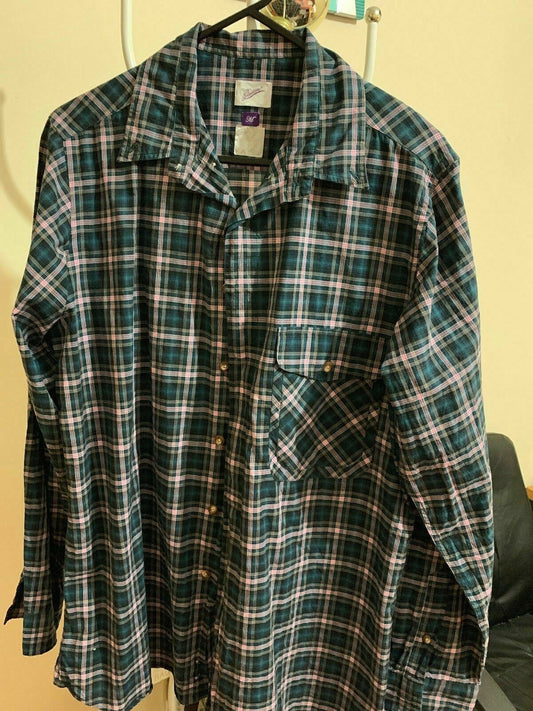 Garbstone Men's Long Sleeve Striped Shirt Medium Size 100% Cotton