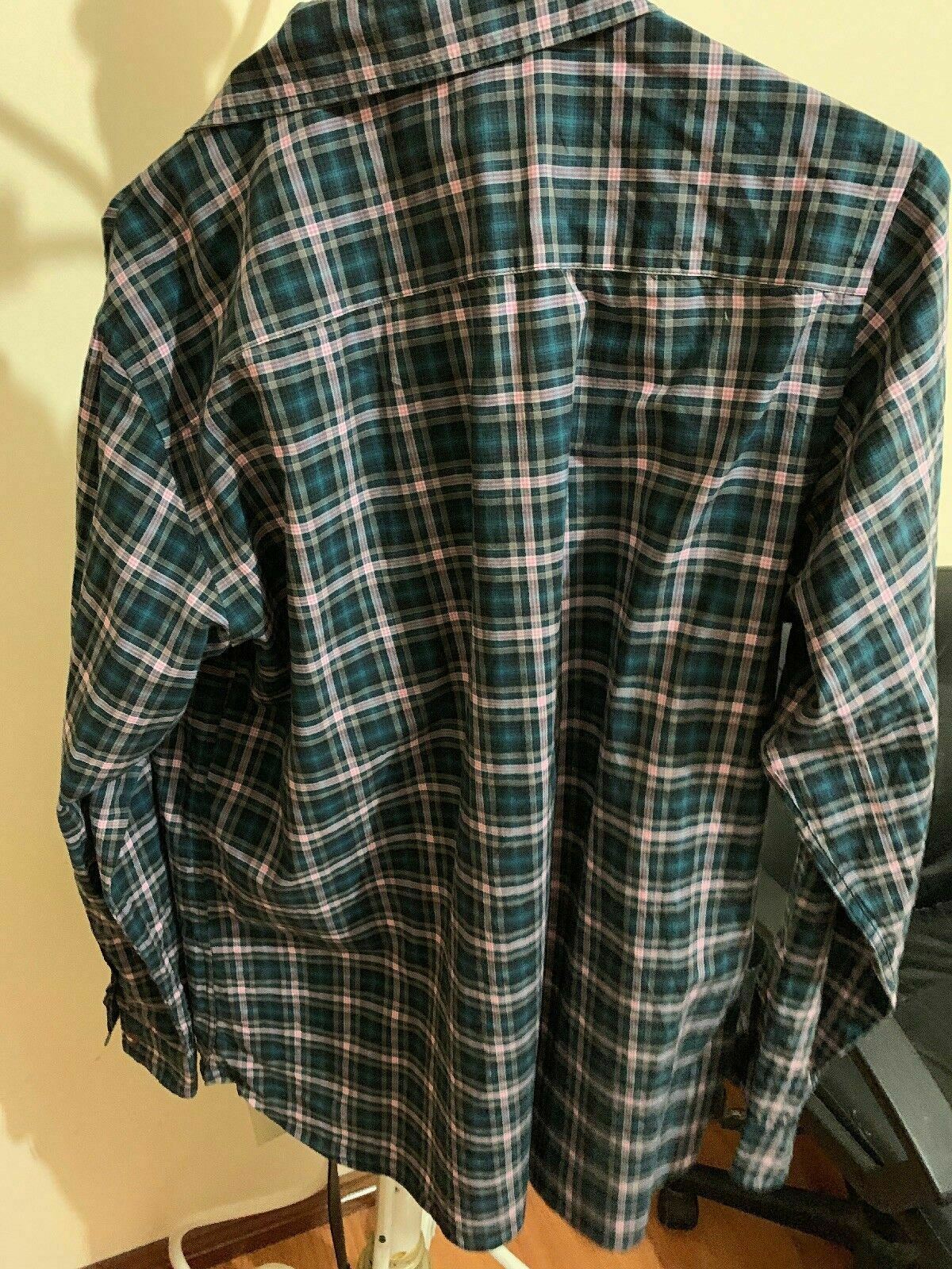 Garbstone Men's Long Sleeve Striped Shirt Medium Size 100% Cotton