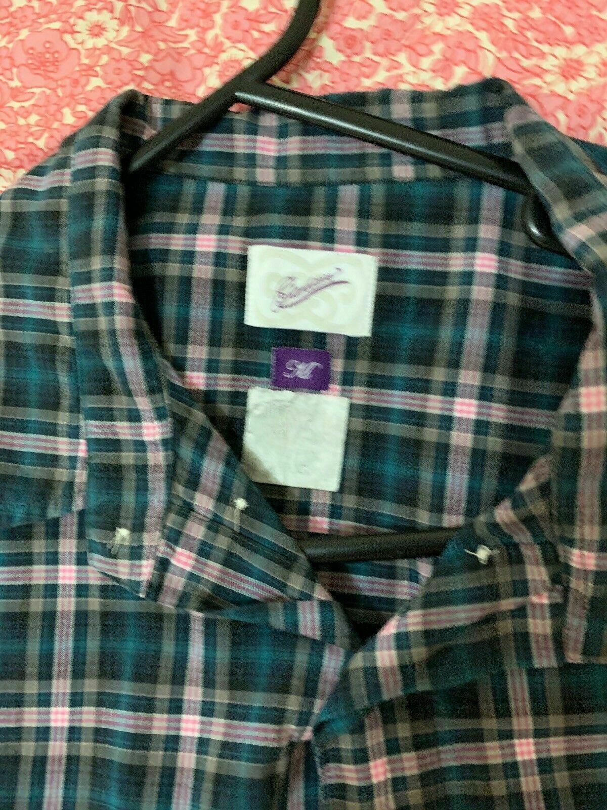 Garbstone Men's Long Sleeve Striped Shirt Medium Size 100% Cotton