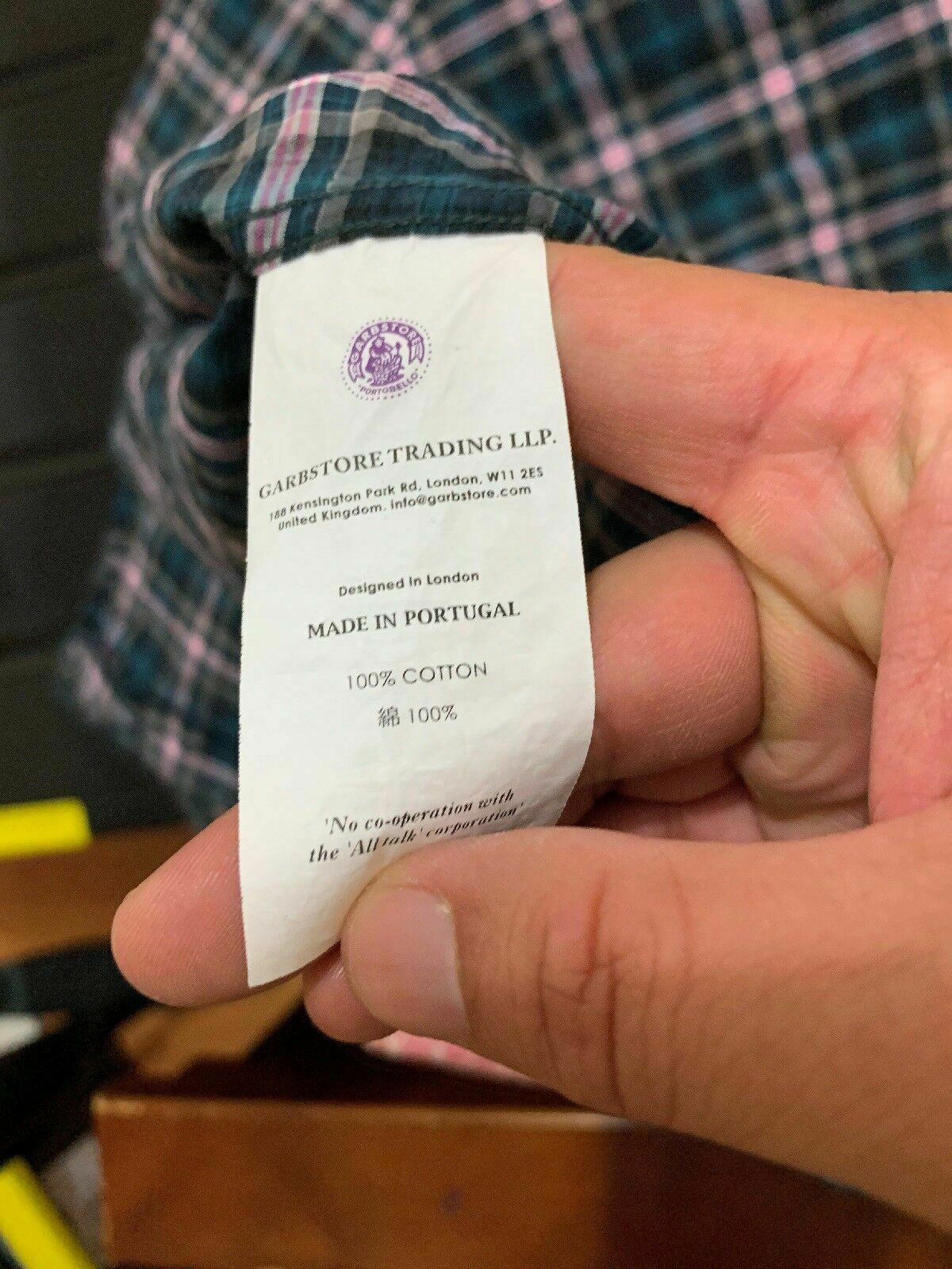 Garbstone Men's Long Sleeve Striped Shirt Medium Size 100% Cotton