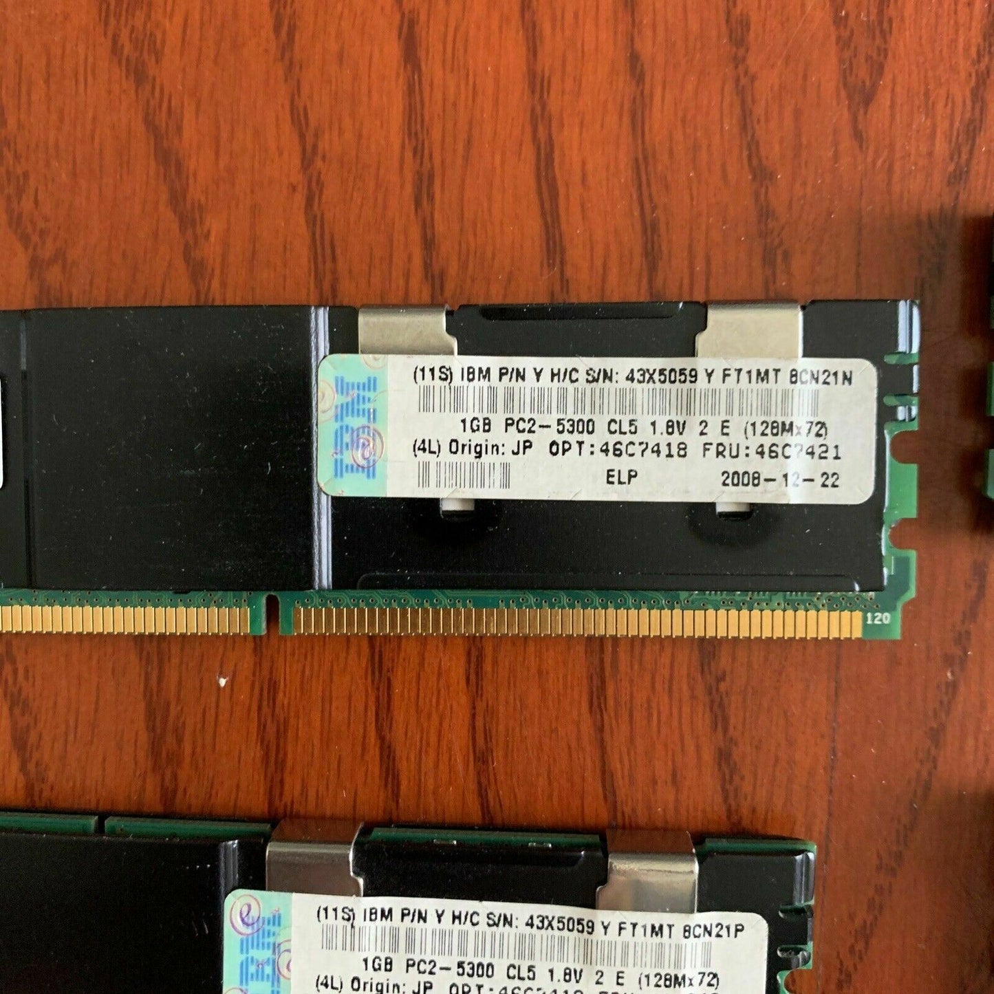 8x Elpida EBE10FE8ACFR-6E-E 1GB DDR2-667MHz PC2-5300 CL5 240Pin FB-DIMM RAM