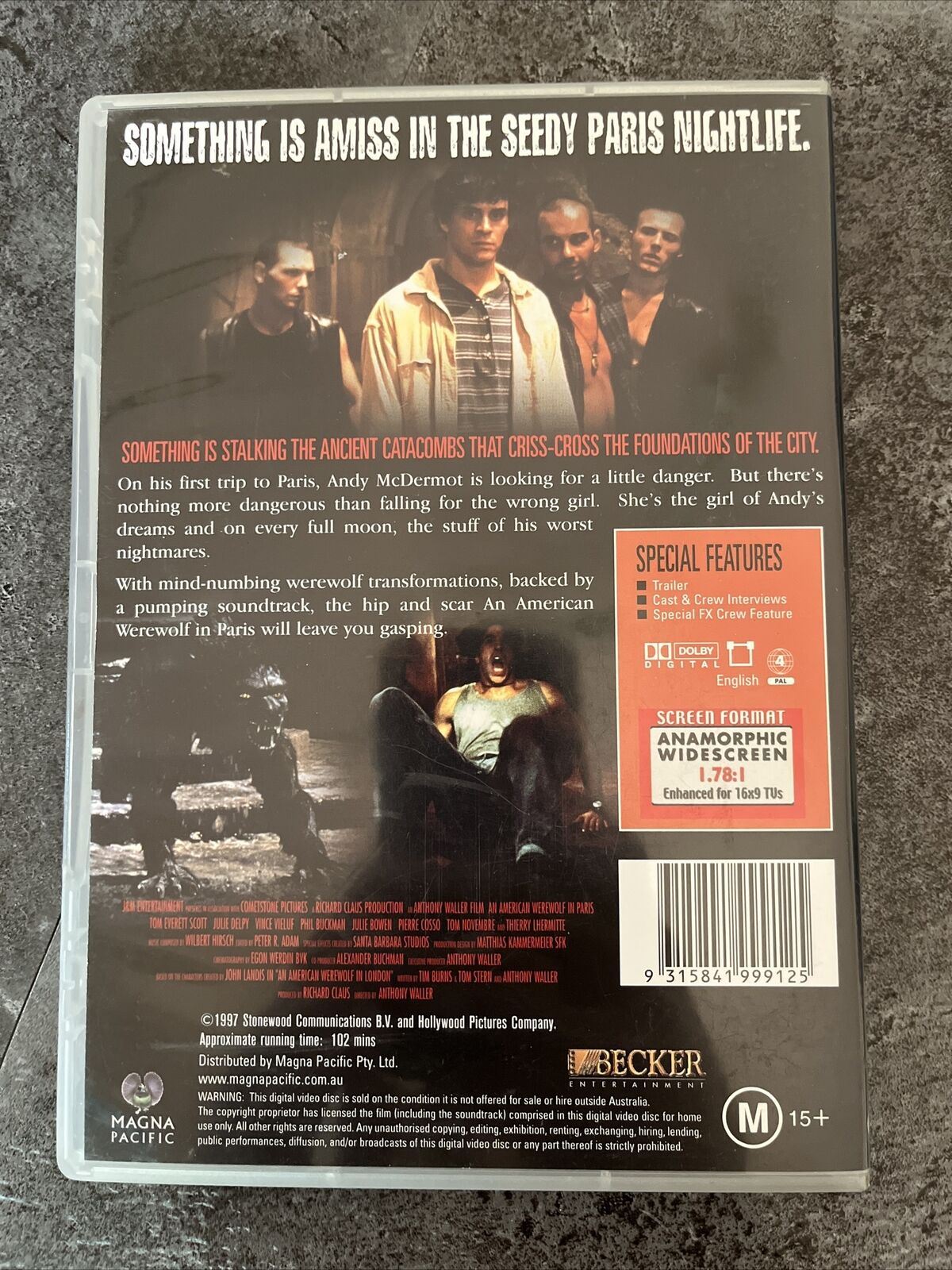 An American Werewolf In Paris (DVD, 1997) Tom Everett Scott, Julie Delpy Region4