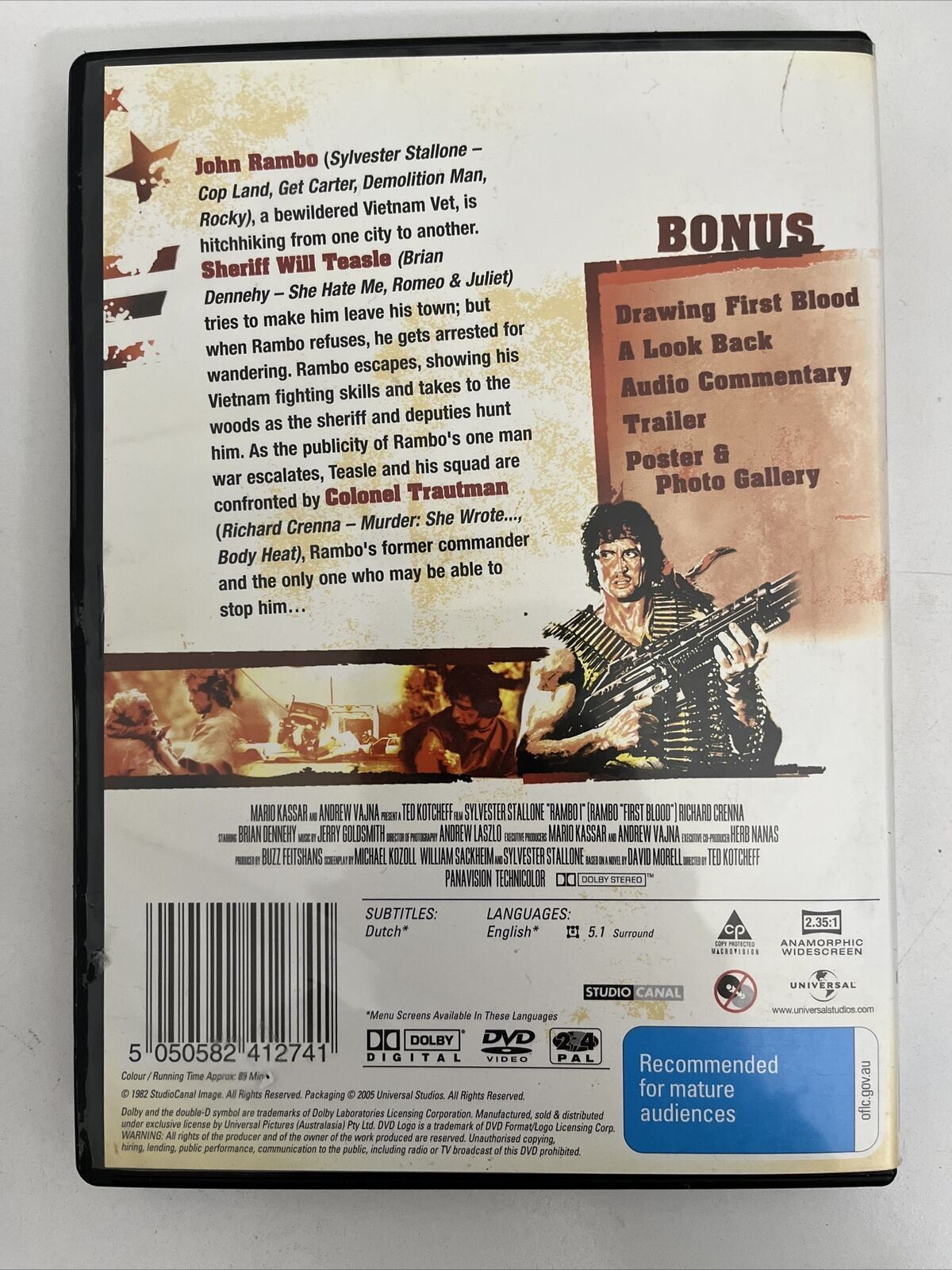 Rambo First Blood - Special Edition (DVD, 1982) Sylvester Stallone. Region 4