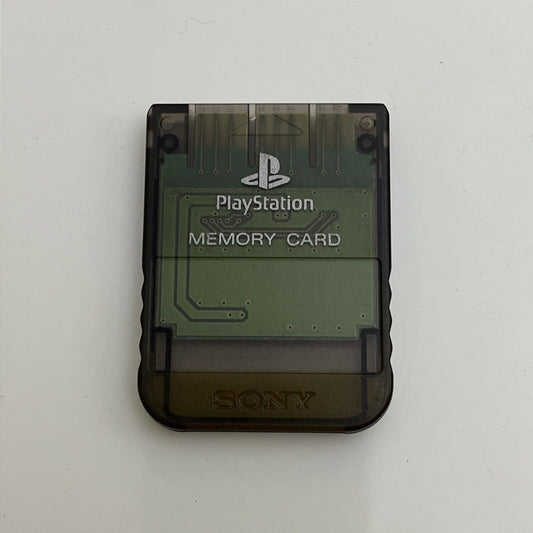 Genuine Sony Playstation PS1 1MB Memory Card SCPH-1020 Charcoal Transparent