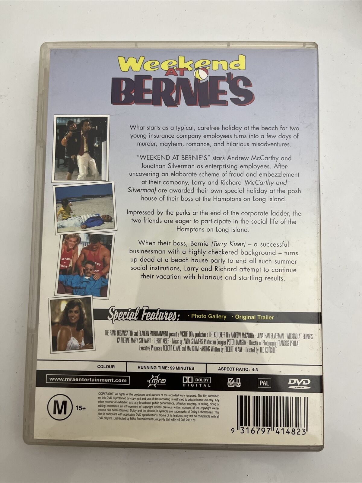 Weekend At Bernie's (DVD, 1989) Andrew McCarthy, Jonathan Silverman Region 4