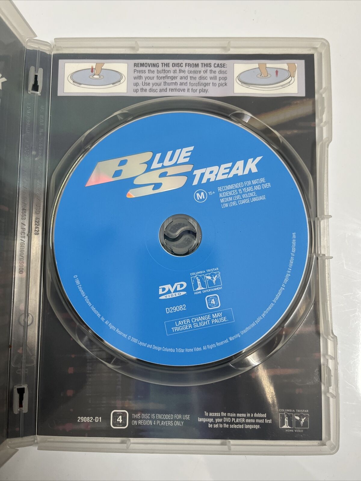Blue Streak (DVD, 1999) Martin Lawrence, Luke Wilson, Dave Chappelle Region 4