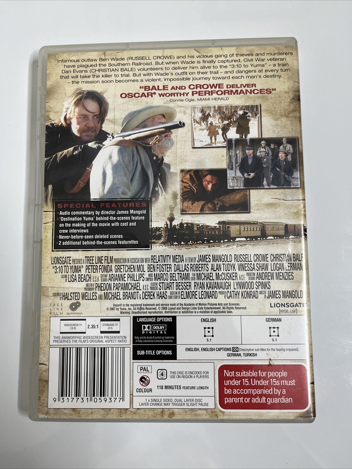 3:10 To Yuma  (DVD, 2007) Russell Crowe, Christian Bale  Region 4