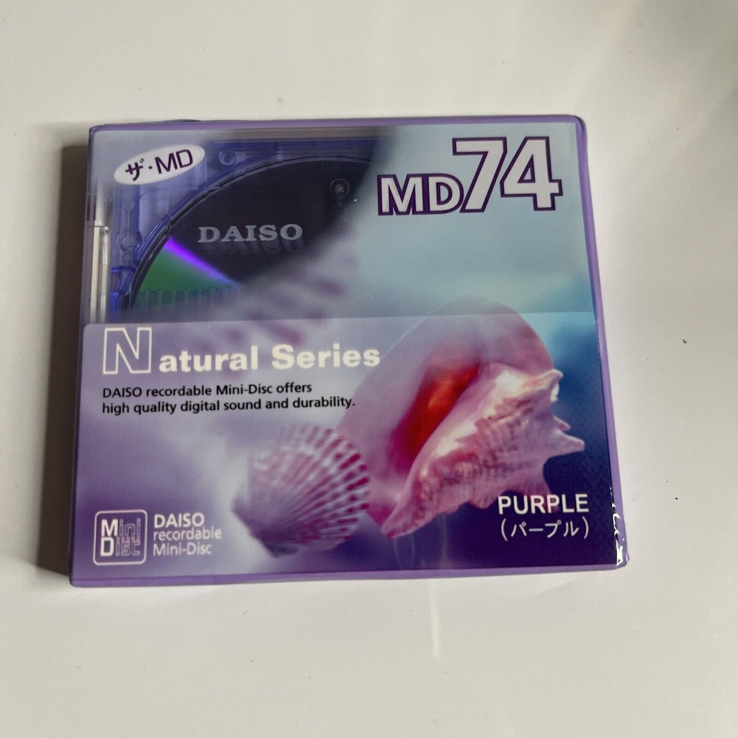 2x Daiso Blank Minidisc 74 Min MD Blue & Purple  NEW Sealed