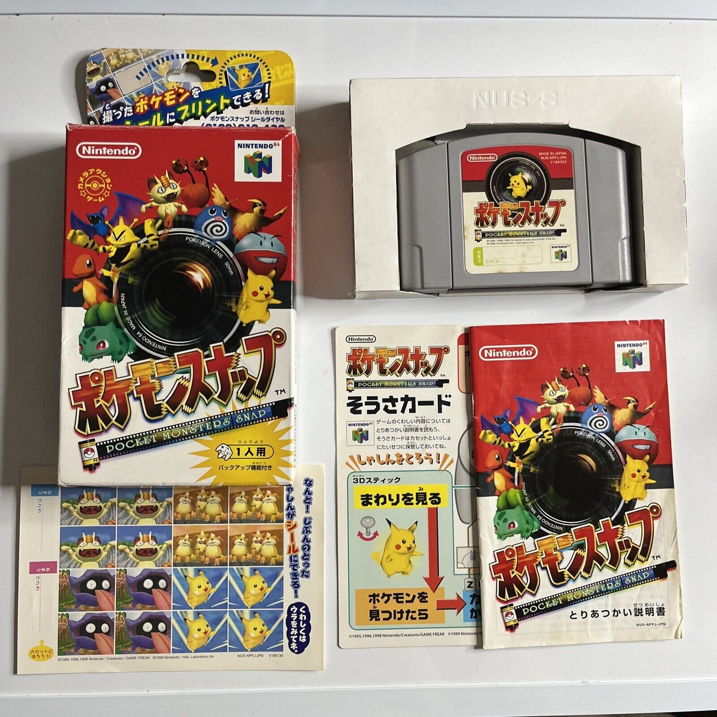 Pokemon Snap + Stickers  Nintendo 64 NTSC-J JAPAN N64 Game Complete