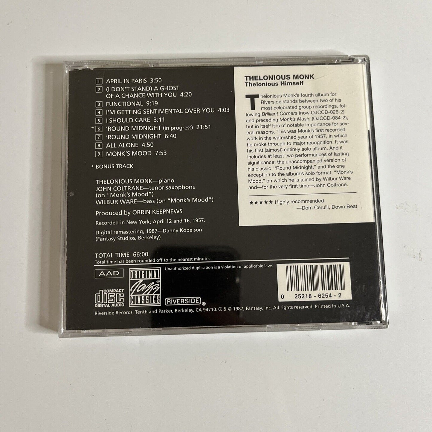 Thelonious Himself by Thelonious Monk (CD, 1987) Jazz