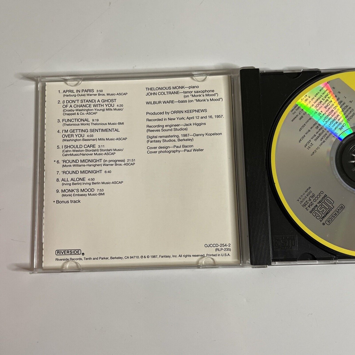 Thelonious Himself by Thelonious Monk (CD, 1987) Jazz