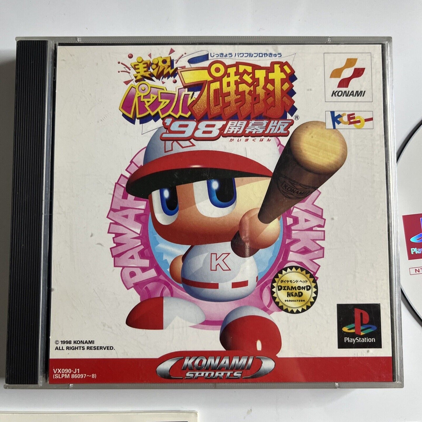 Jikkyo Powerful Pro Baseball 98  + Metal Gear Solid Demo PlayStation PS1 JAPAN