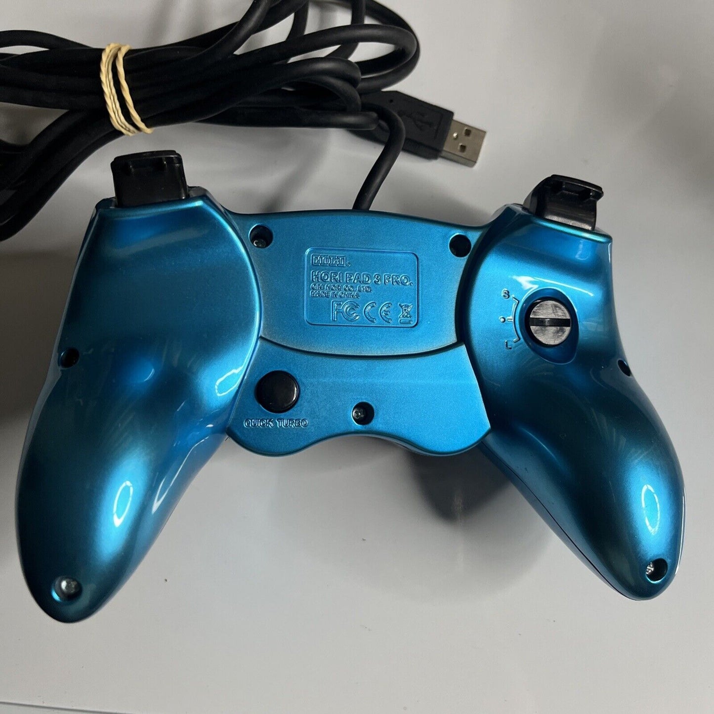 Hori Horipad 3 Pro Sony PlayStation PS3 Controller Blue Turbo + Adjustable D-Pad