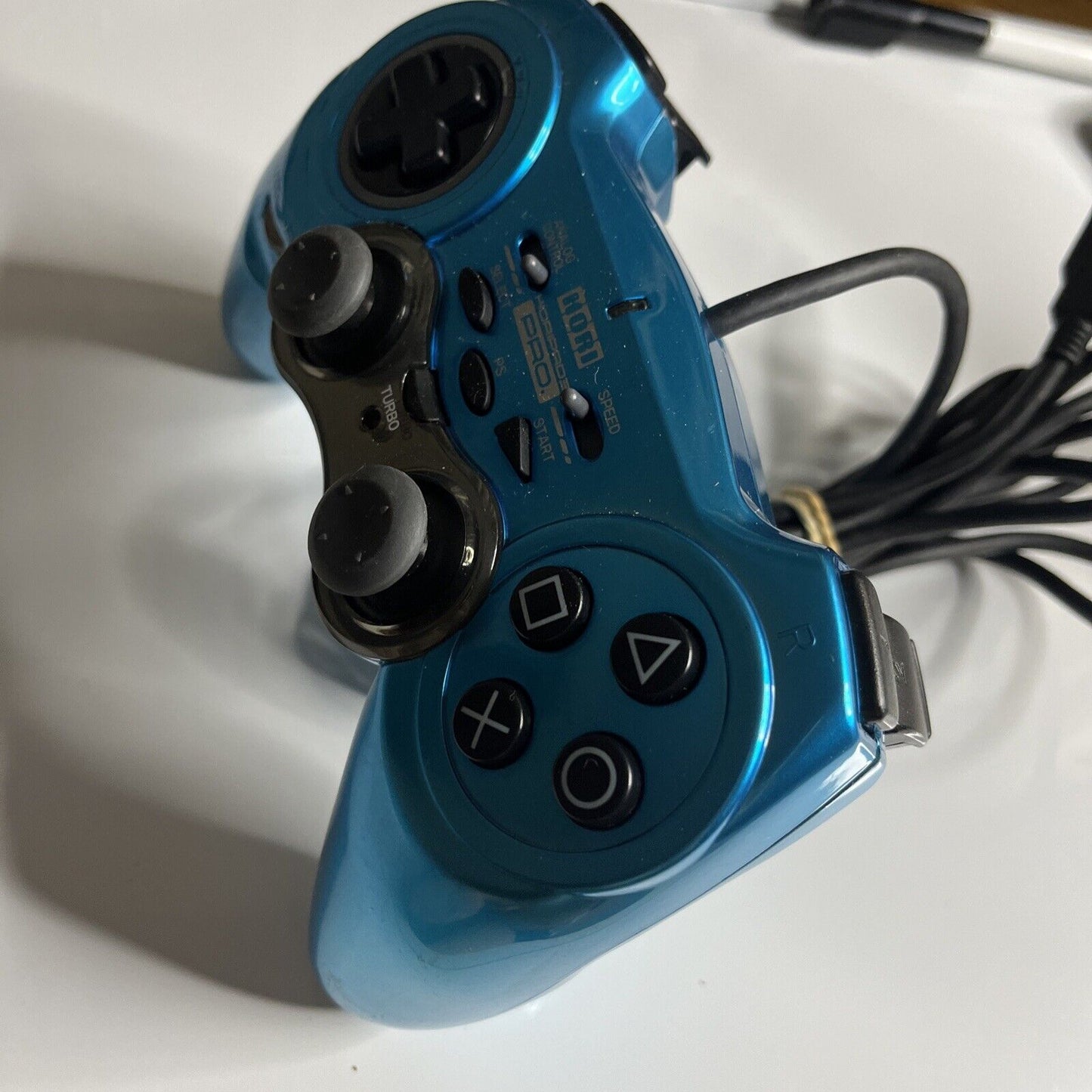 Hori Horipad 3 Pro Sony PlayStation PS3 Controller Blue Turbo + Adjustable D-Pad