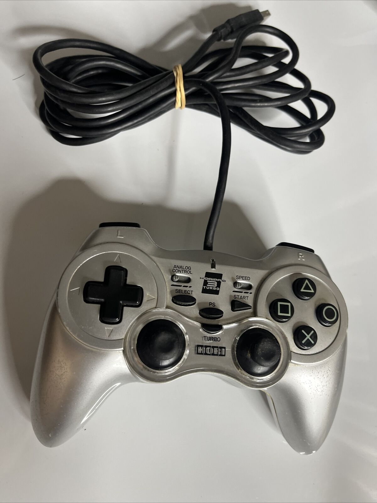 Hori Horipad 3 Turbo Sony PlayStation 3 PS3 Controller USB Silver with Turbo