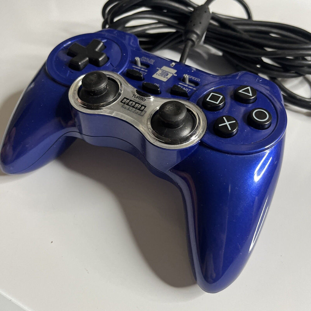 Hori Horipad 3 Turbo Sony PlayStation PS3 Blue Controller with Turbo R ...