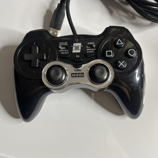 Hori Sony PS3 Horipad 3 Turbo Controller USB Wired 3m Black Rapid Fire