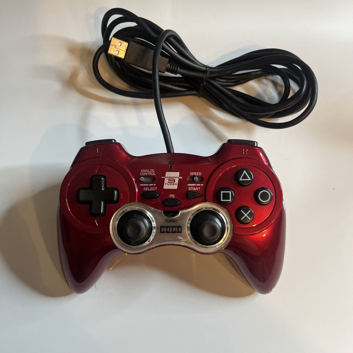 Hori Sony PS3 Horipad 3 Turbo PlayStation 3 Controller Red with Turbo Rapid Fire