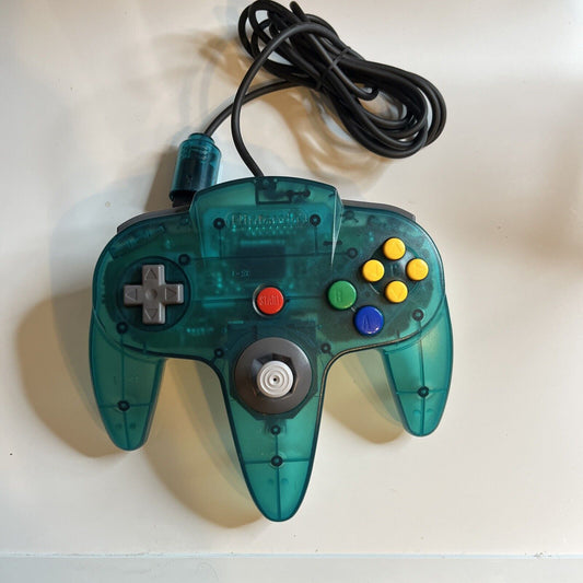 Genuine Nintendo N64 Controller Emerald Green and Clear NUS-005
