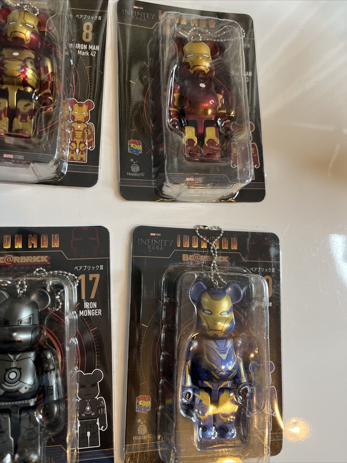 6x Iron Man Bearbrick Keyring Action Figure NEW