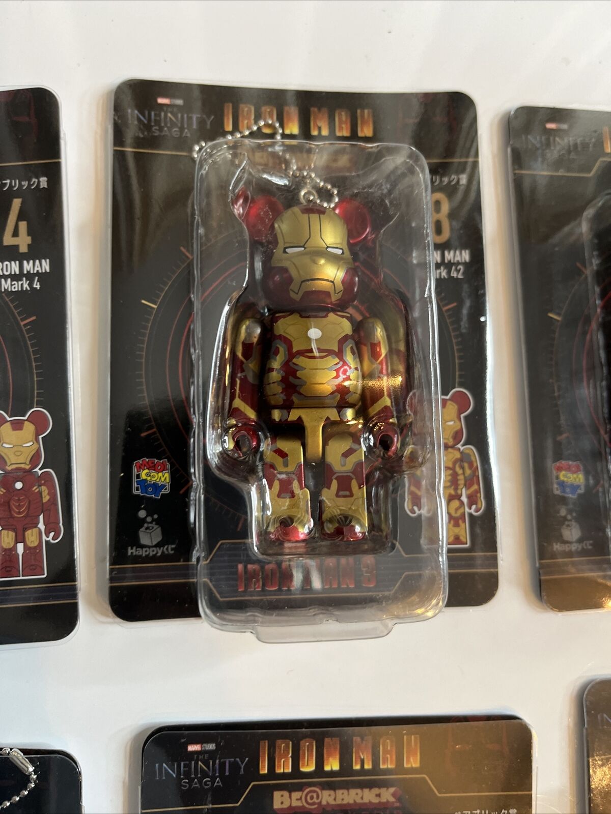 6x Iron Man Bearbrick Keyring Action Figure NEW