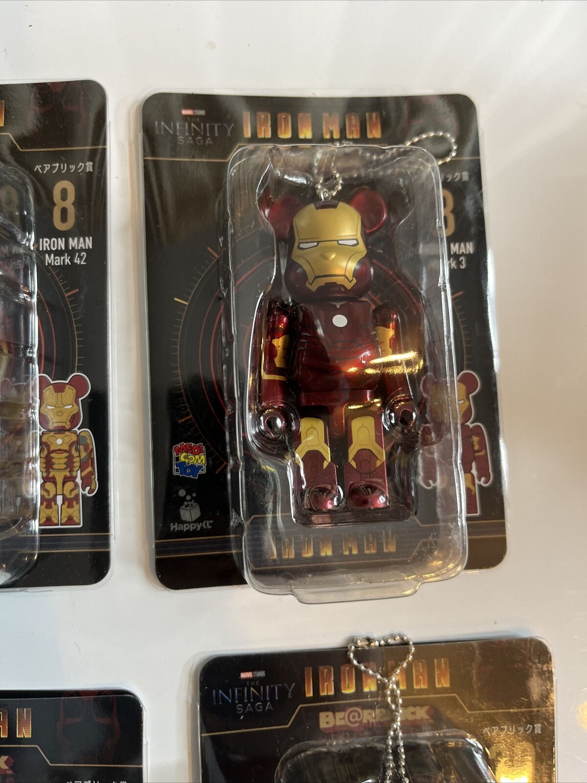 6x Iron Man Bearbrick Keyring Action Figure NEW