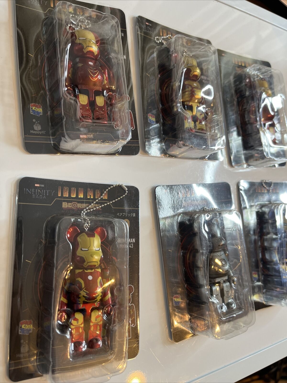 6x Iron Man Bearbrick Keyring Action Figure NEW