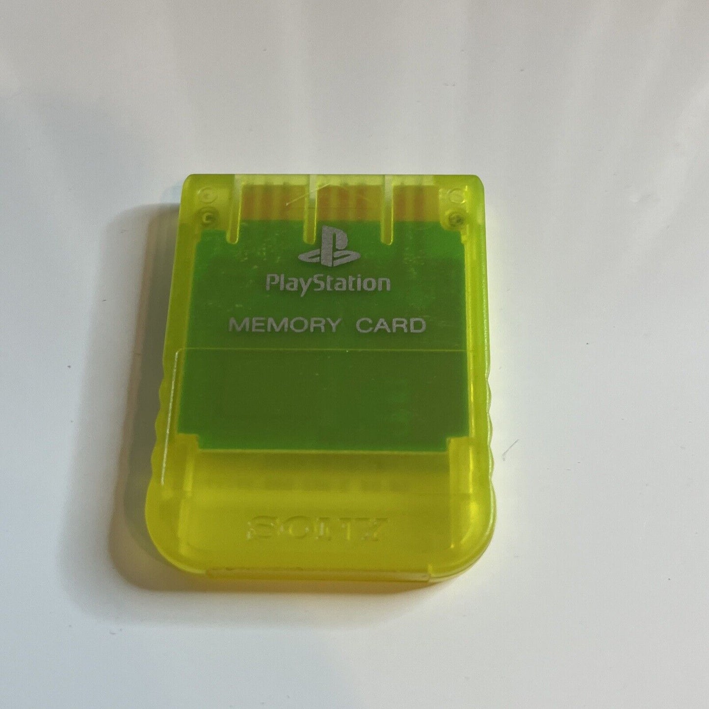 Genuine  Sony Playstation PS1 PS2 Memory Card Lemon Yellow Transparent SCPH-1020