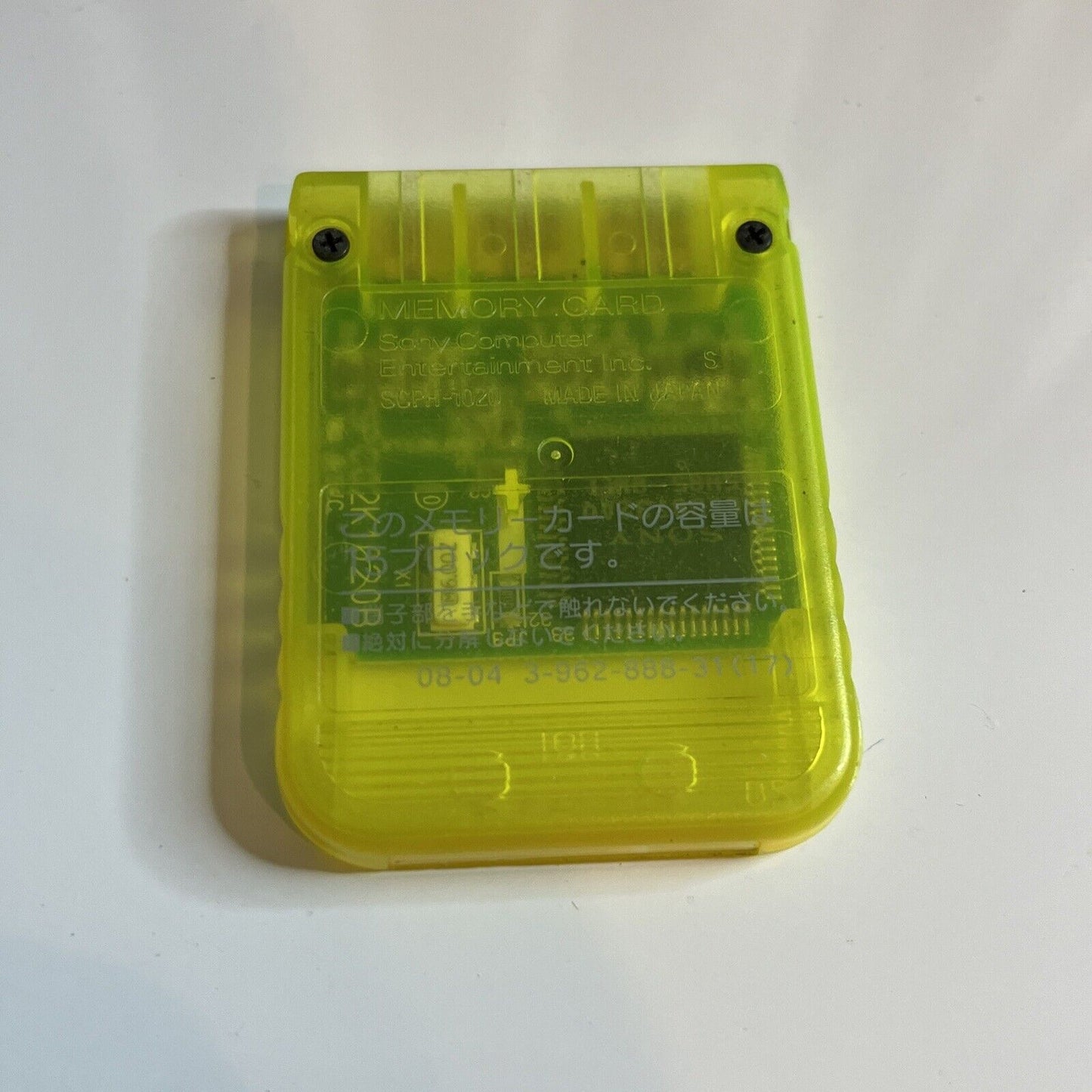 Genuine  Sony Playstation PS1 PS2 Memory Card Lemon Yellow Transparent SCPH-1020