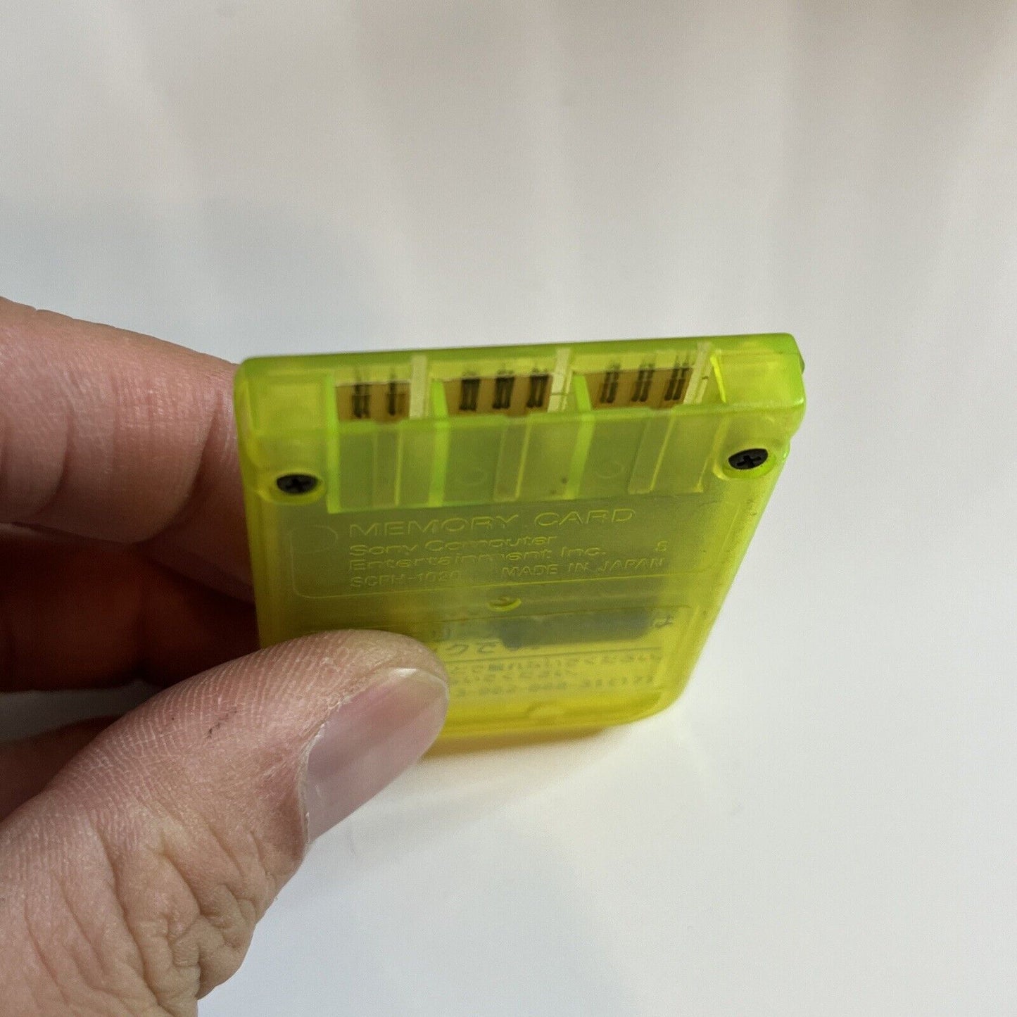 Genuine  Sony Playstation PS1 PS2 Memory Card Lemon Yellow Transparent SCPH-1020