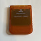 Authentic Genuine Sony PlayStation Memory Card Transparent Orange SCPH-1020