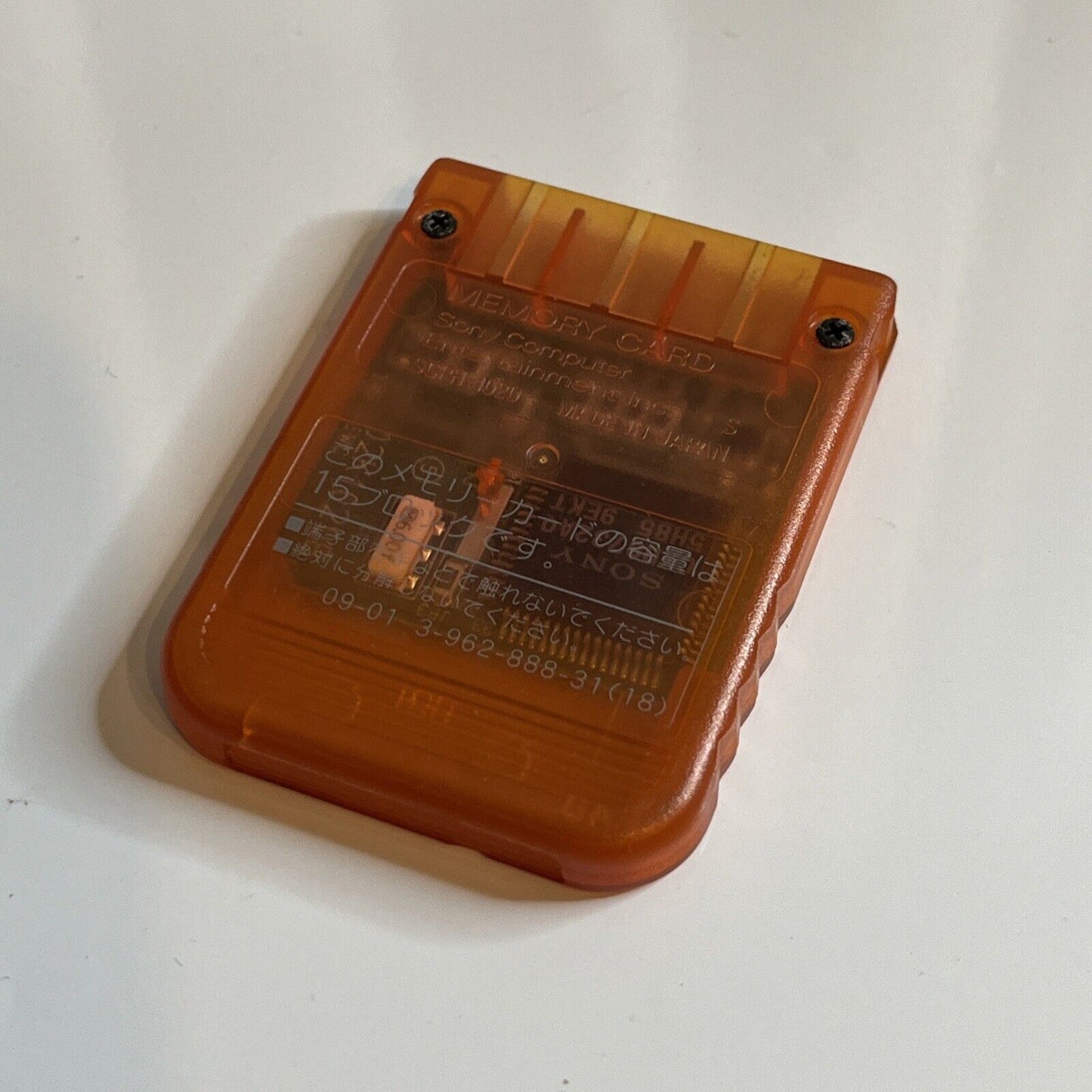 Authentic Genuine Sony PlayStation Memory Card Transparent Orange SCPH-1020