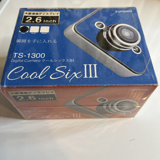 Tohshin Cool Six III Digital Camera 3 MP 2.6" TS-1300 Red  NEW